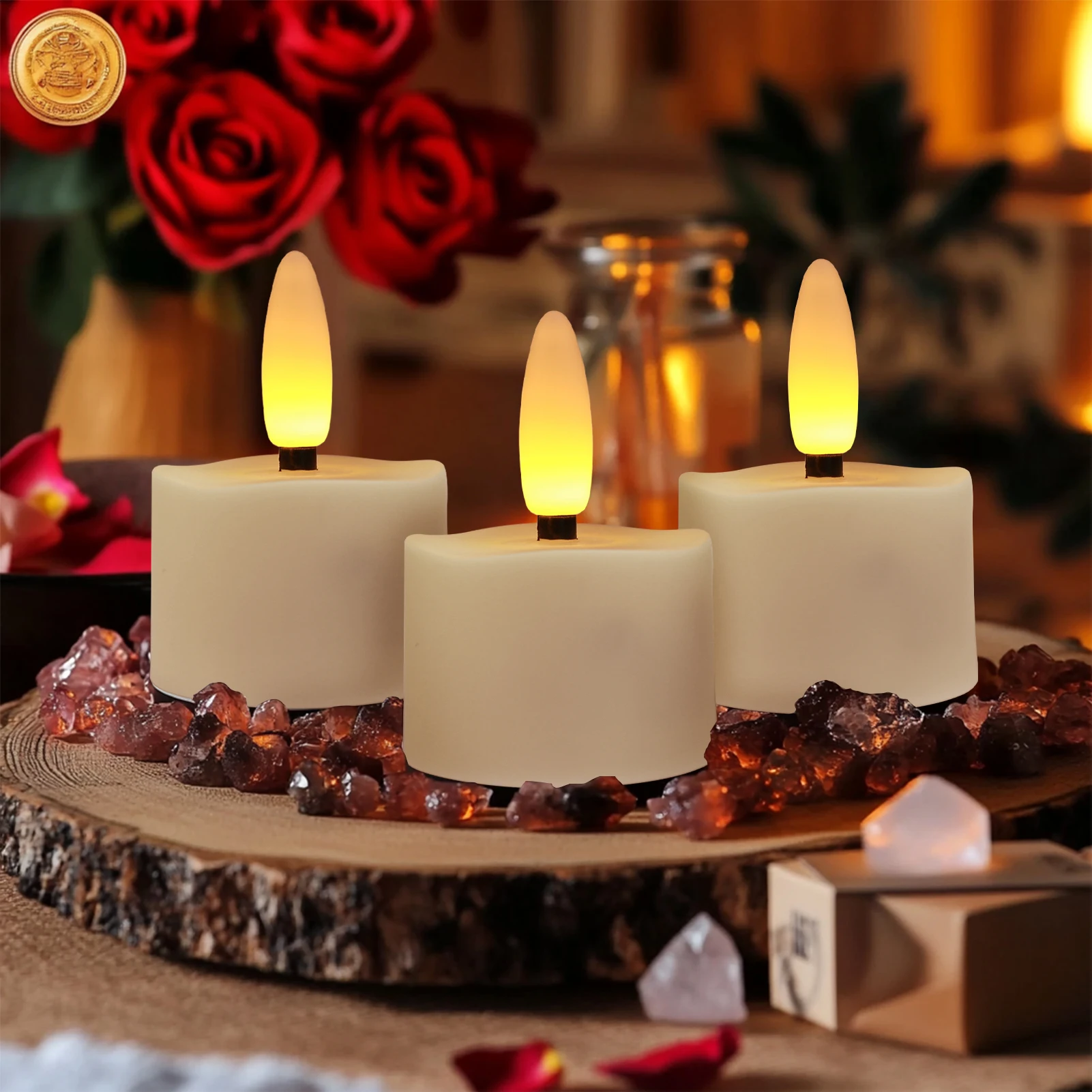 6-Pack Rechargeable Tea Lights Candles with Remote 4H/6H Timer Flameless Flickering Battery Operated LED Tealights for Pumpkins Luminarias Centerpieces 