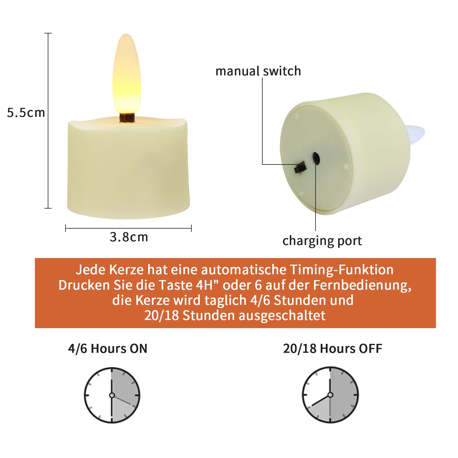 6-Pack Rechargeable Tea Lights Candles with Remote 4H/6H Timer Flameless Flickering Battery Operated LED Tealights for Pumpkins Luminarias Centerpieces 