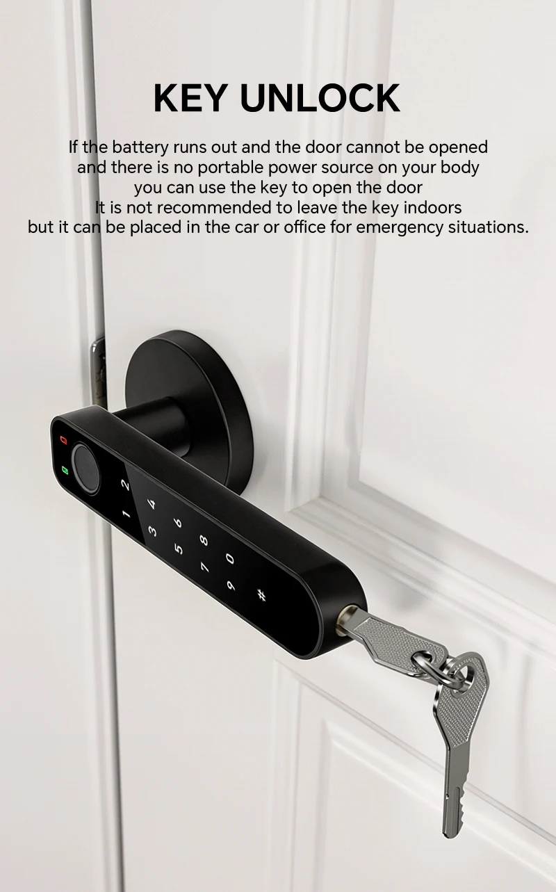 ICCSSI Smart Door Lock Fingerprint Lock Fingerprint/Tuya APP/Password/IC Card/key Unlock Shipping from Australia B208APRO