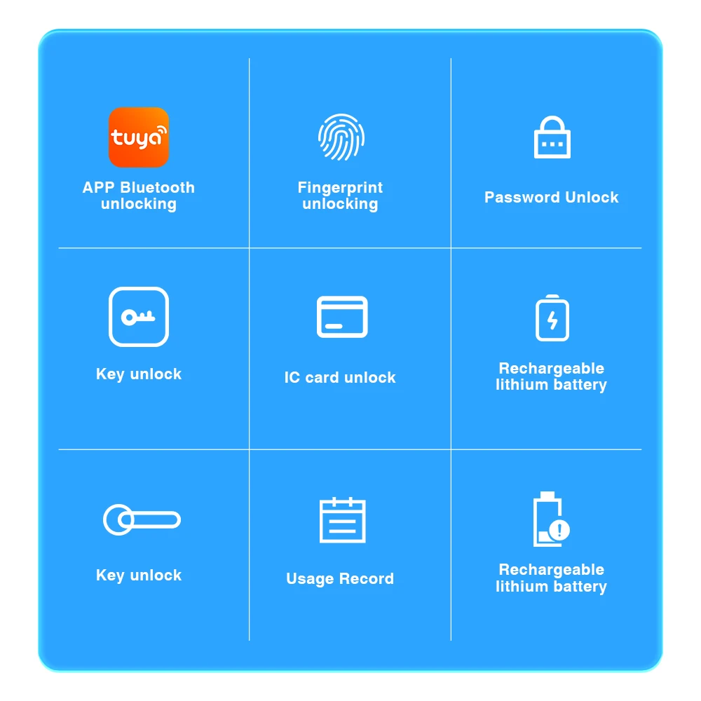 ICCSSI Smart Door Lock Fingerprint Lock Fingerprint/Tuya APP/Password/IC Card/key Unlock Shipping from Australia B208APRO