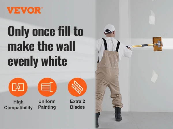 VEVOR Drywall Flat Box 10-Inch Wide Quick Clean Aluminum Finishing Mud for Plasterboard Wallboard Extra 2 Blades (10-Inch)