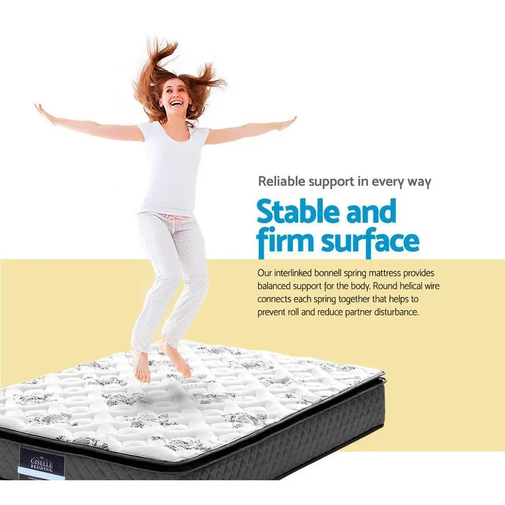 24cm Single Mattress Pillow Top Plush Comfort Bed Support