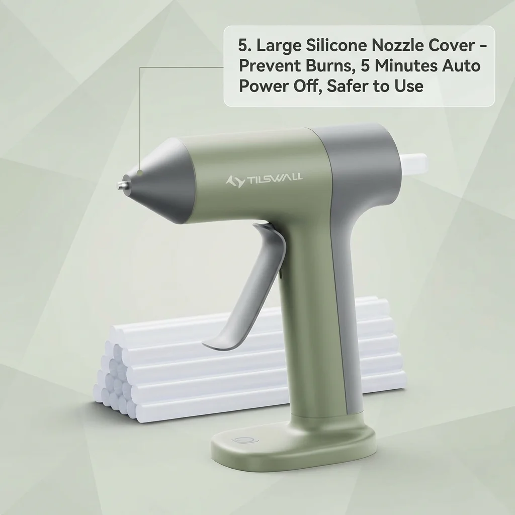 Wireless Hot Glue Gun Quick Preheating Mini Hot Glue Gun With Built-In 2000 mAh Battery 20 Premium Glue Sticks (7 X 140 mm) Mini Hot Glue Gun For Crafts DIY