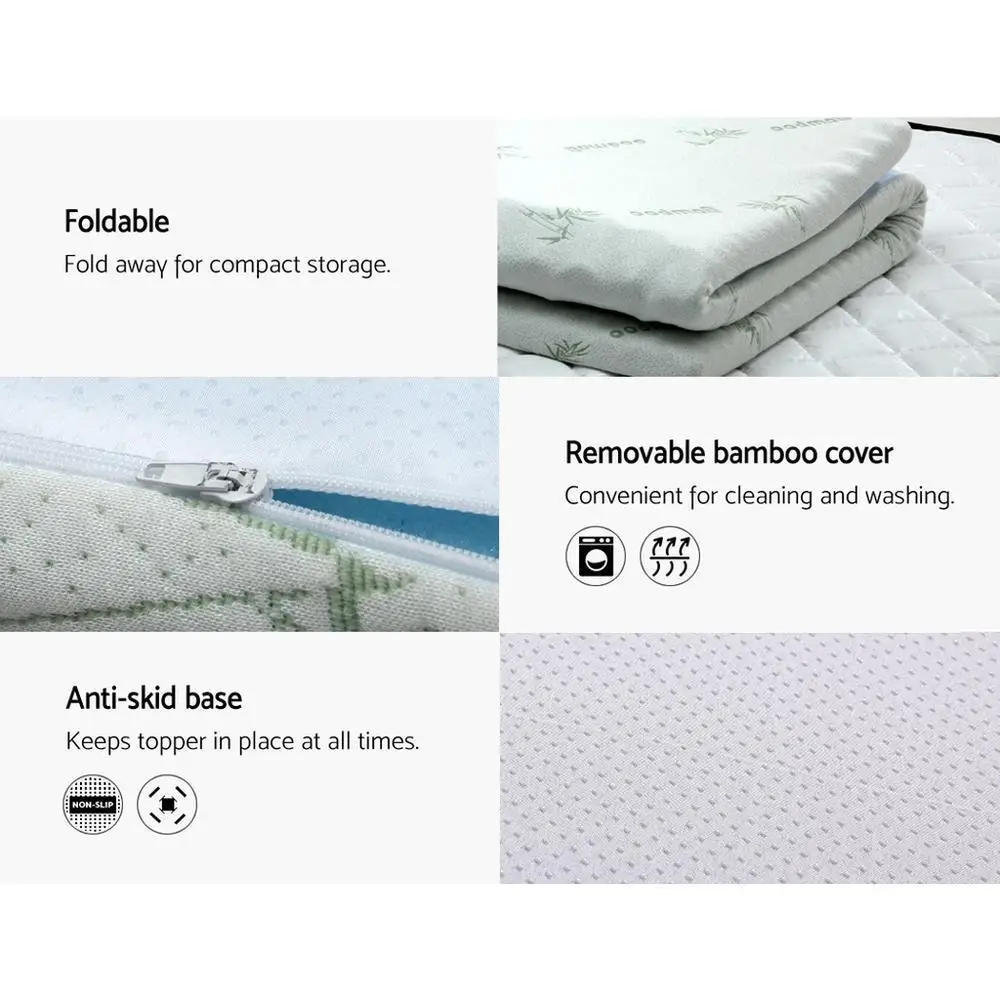 7 Zone Memory Foam Mattress Topper 8cm Double Bed Pressure Relief Soft Comfortable Bed Mattress Pad for Home Sleep Support
