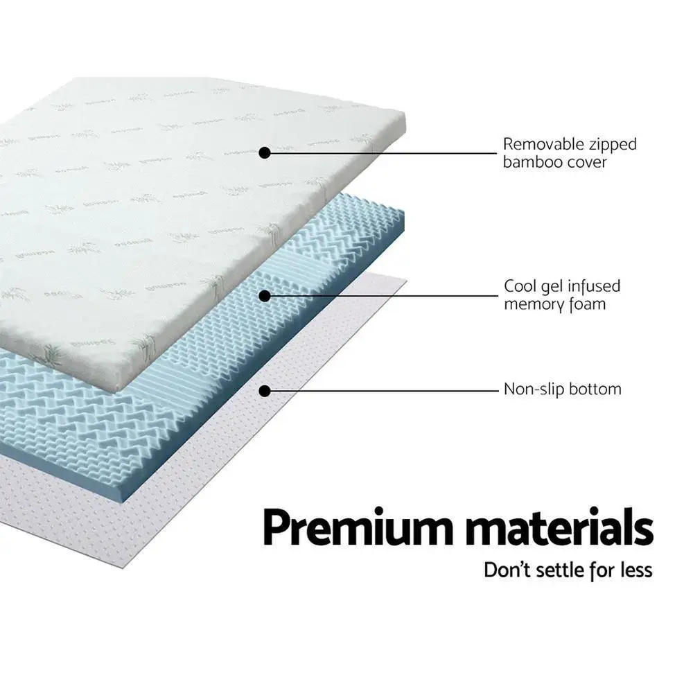 7 Zone Memory Foam Mattress Topper 8cm Double Bed Pressure Relief Soft Comfortable Bed Mattress Pad for Home Sleep Support
