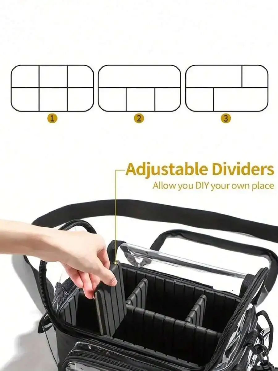 Large Capacity Transparent Makeup Bag, Clear Cosmetic Pouch With Handles, Travel Toiletry Organizer Case For Skincare Nail