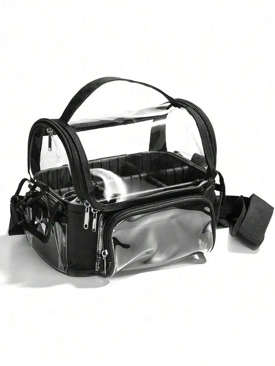 Large Capacity Transparent Makeup Bag, Clear Cosmetic Pouch With Handles, Travel Toiletry Organizer Case For Skincare Nail