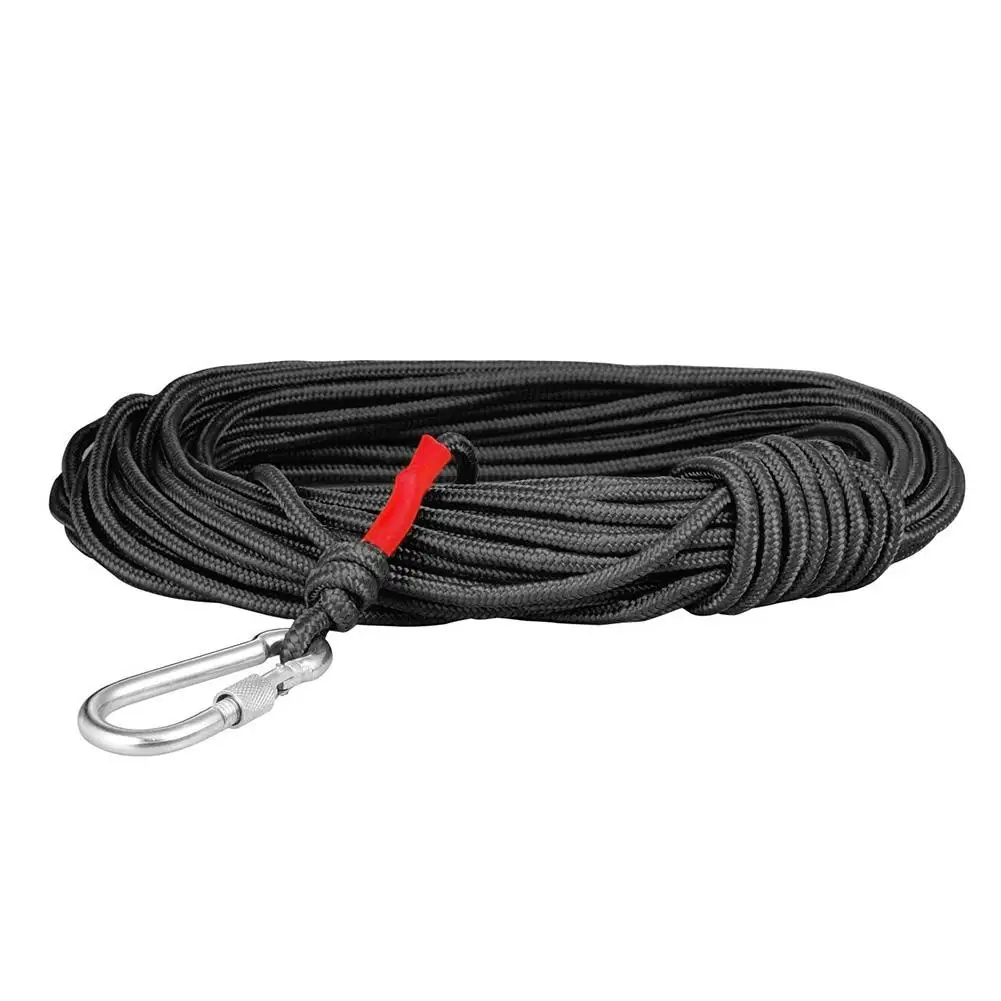 8mm Emergency Escape Rope Climbing Buckle Magnet Fishing Rope Nylon Rescue Safety Rope 20m Length For Outdoor Sports Camping