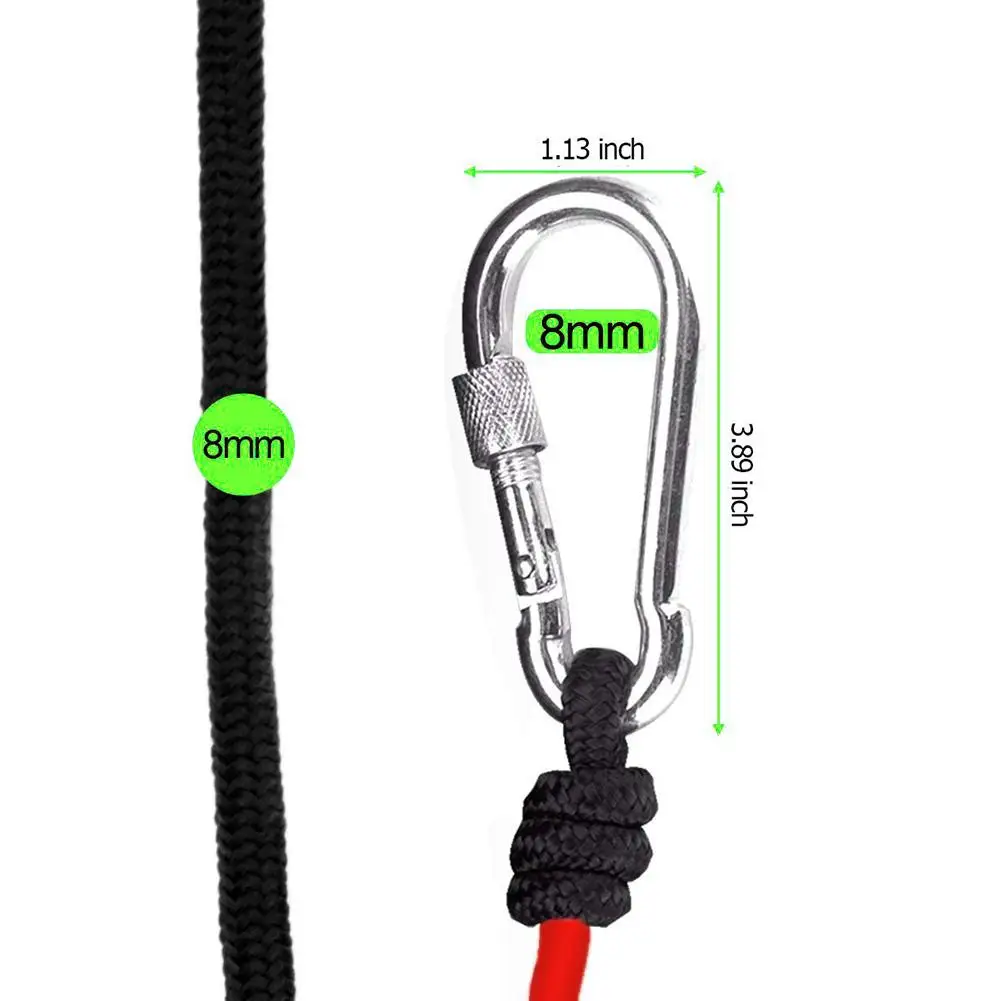 8mm Emergency Escape Rope Climbing Buckle Magnet Fishing Rope Nylon Rescue Safety Rope 20m Length For Outdoor Sports Camping