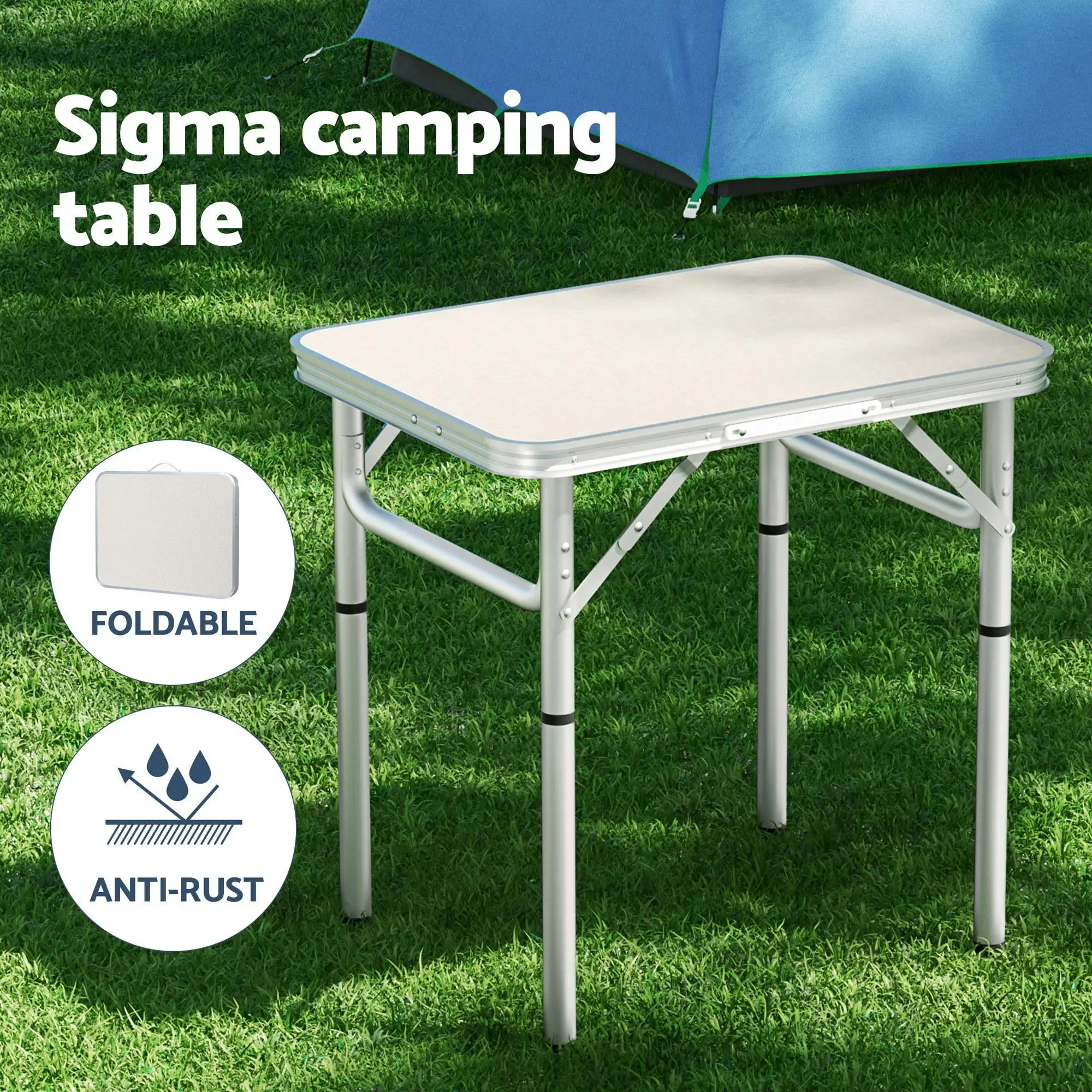 3 Piece Camping Table and Chair Set Outdoor Folding Aluminum Portable Picnic Furniture