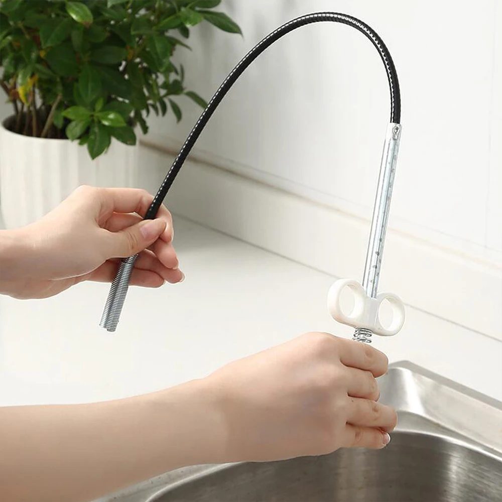 Spring Pipe Sink Cleaning Hook Home Kitchen Bathroom Sewer Dredging Tool