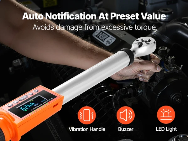SucceBuy Digital Torque Wrench Set High Accuracy Electronic Torque with Preset Value Buzzer and LED Notification for Automotive