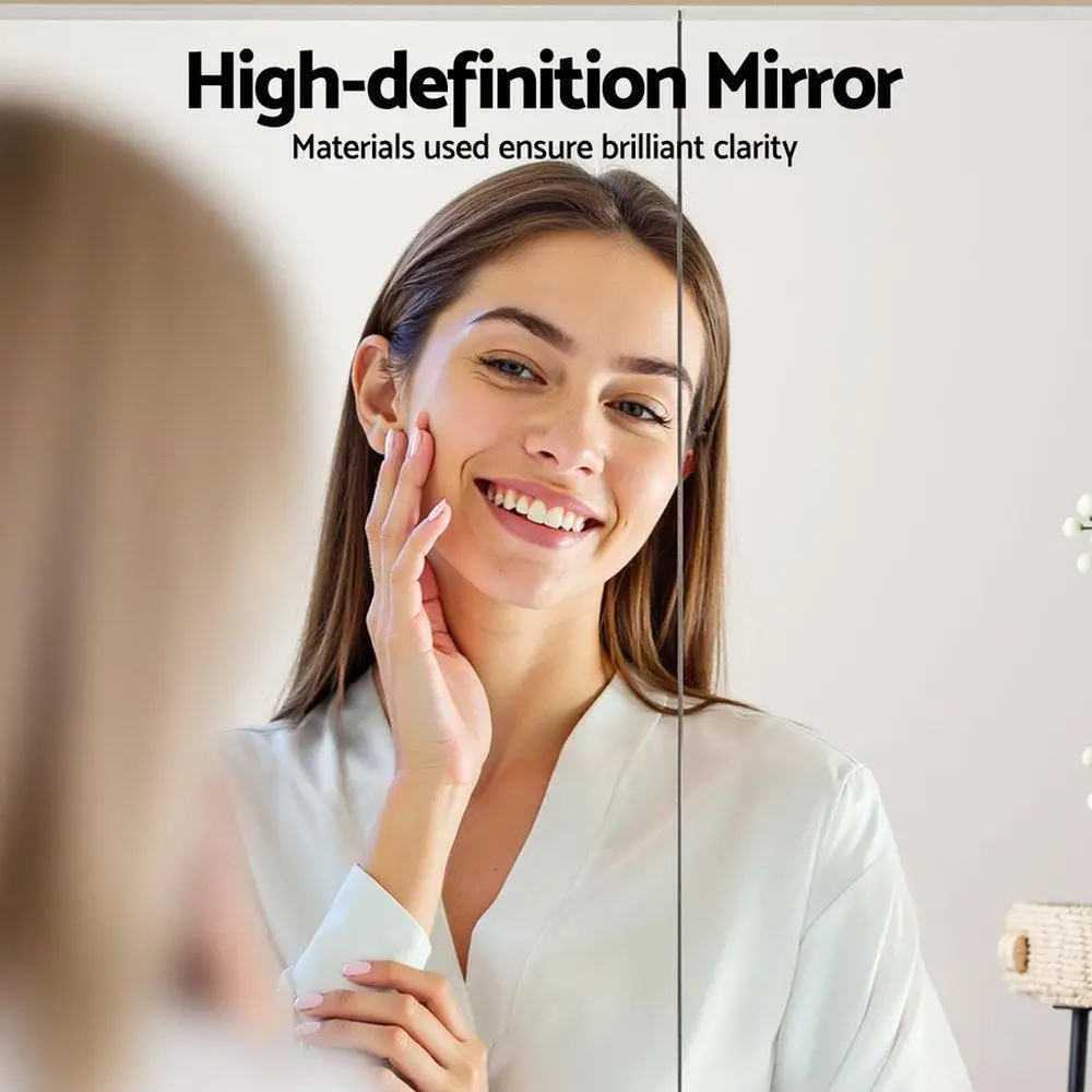 Bathroom Mirror Cabinet Wall Mounted Medicine Storage Cabinet Adjustable Shelves White 900x750mm