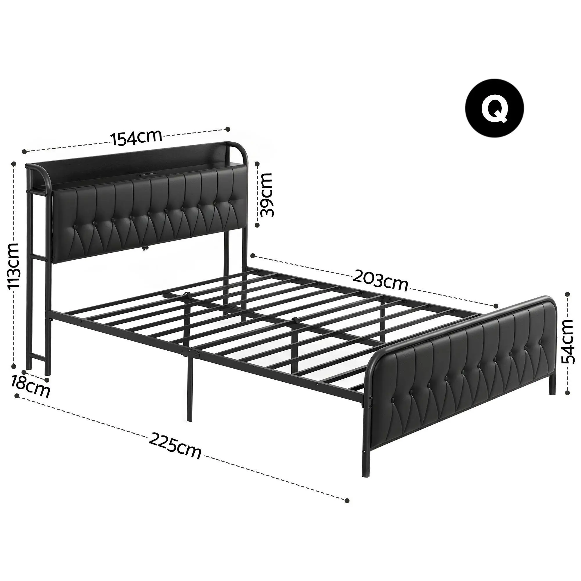 Queen Bed Frame with Storage Headboard SAA Certified Charging Station Upholstered Platform Bed with Drawers and USB Power Outlets for Bedroom Storage and Supportive Heavy Duty Base