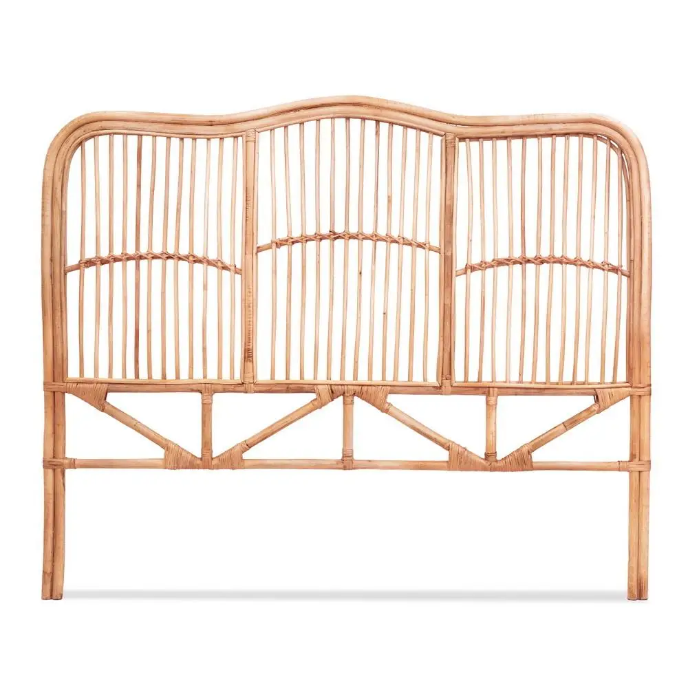 Rattan Double Bed Headboard Pine Bedroom Wall Decor NERO Style