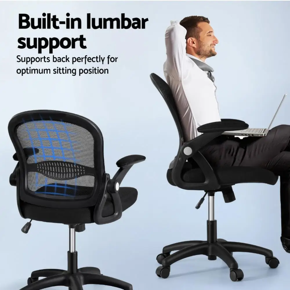 Ergonomic Mesh Office Chair Mid Back Computer Desk Chair for Home Study Gaming Comfort Adjustable Swivel Seat Breathable Support