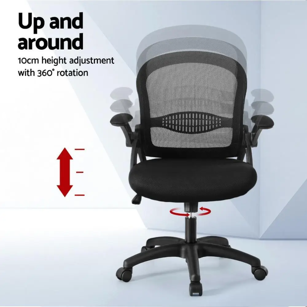 Ergonomic Mesh Office Chair Mid Back Computer Desk Chair for Home Study Gaming Comfort Adjustable Swivel Seat Breathable Support