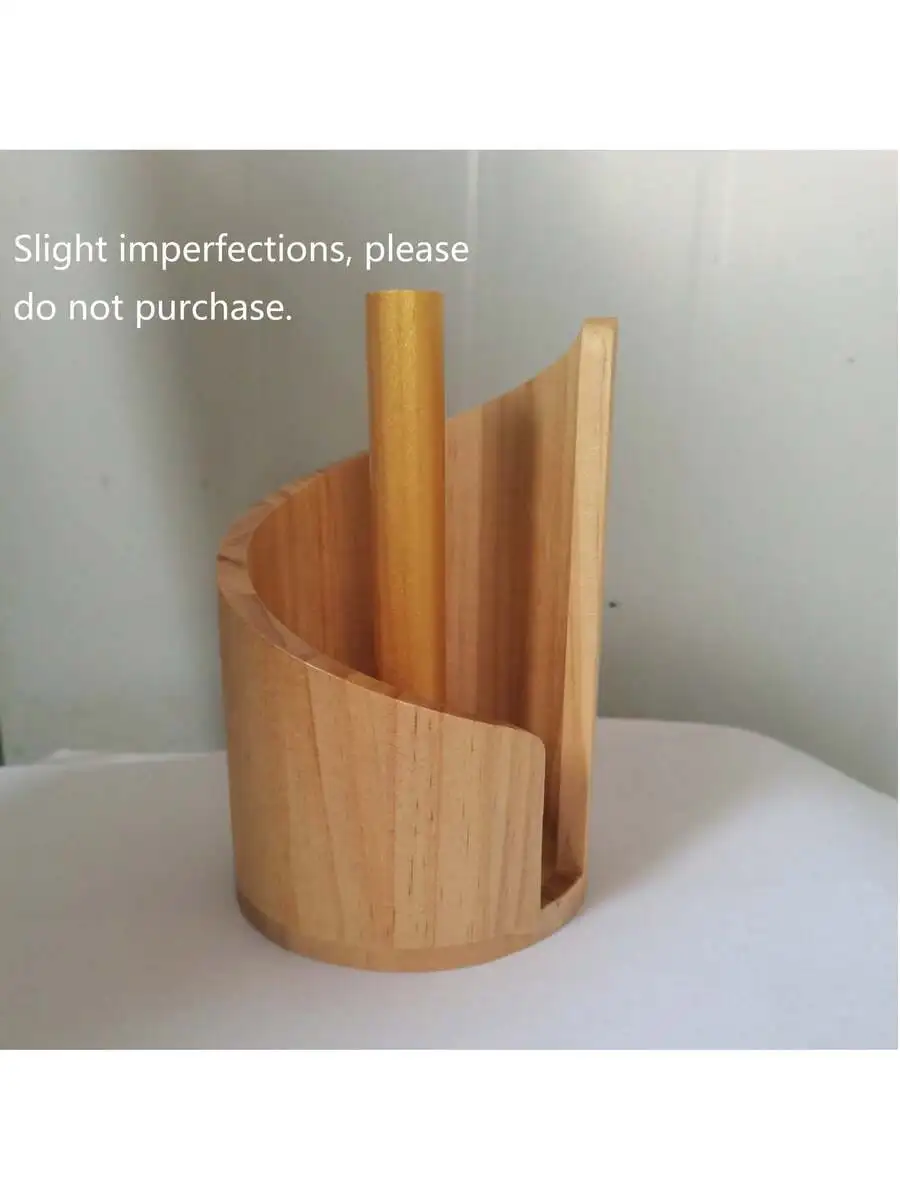 1 PC Portable Wooden Roll Paper Storage Rack Desktop Toilet Paper Holder Storage Organizer Box Natural Color Home And Office