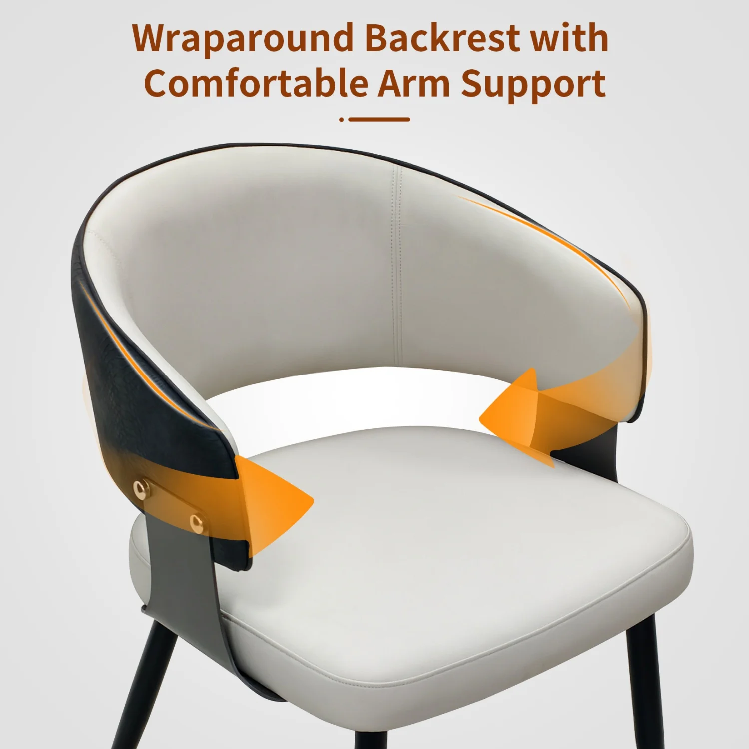 Upholstered Dining Chairs Microfiber Leather Dining Room Chairs Cushioned Back Wide Seat Padded Kitchen Restaurant Chairs