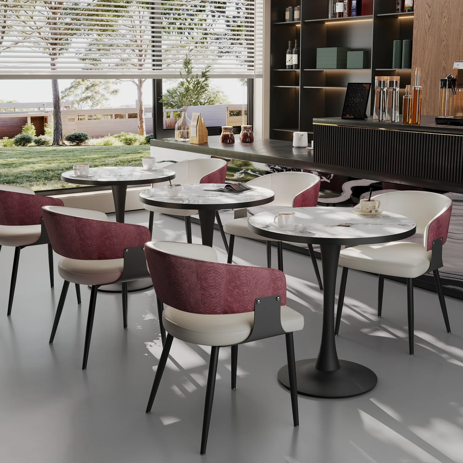 Upholstered Dining Chairs Microfiber Leather Dining Room Chairs Cushioned Back Wide Seat Padded Kitchen Restaurant Chairs