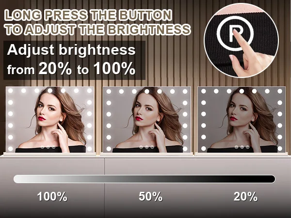 Teousev Hollywood Makeup Mirror Large Vanity Light Mirror with Dimmable 17 LED Bulb USB Charing Port Vanity Makeup Mirror