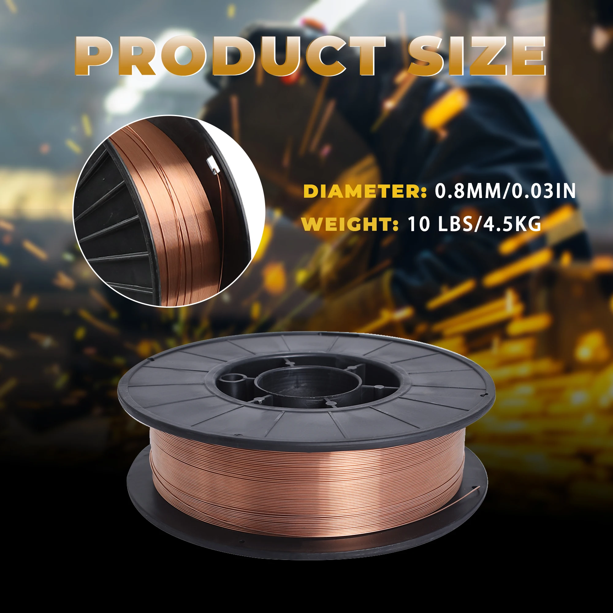 1/2 Spool ER70S-6 Mild Steel MIG Welding Wire Spool 0.030 Inch (0.8 MM)