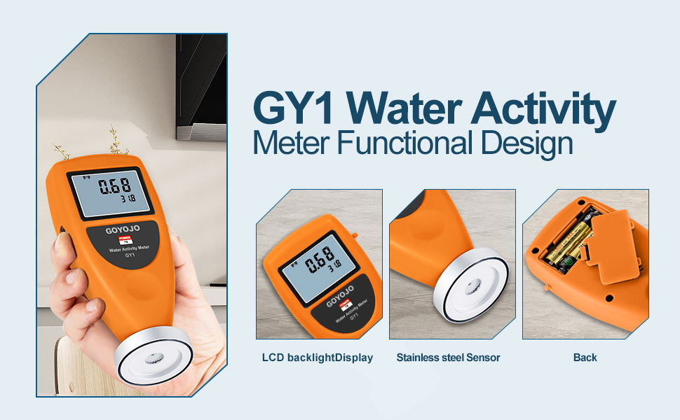 GOYOJO GY1 Water Activity Meter Smart Food Water Activity Tester for Jerky Dried Fruit Grain Vegetable 0-1.0AW ±0.02AW