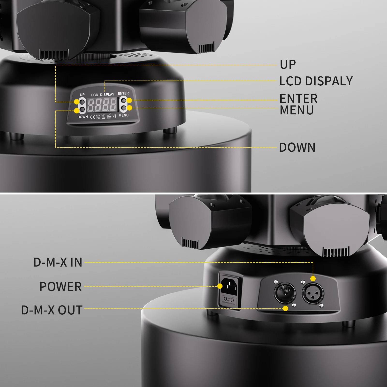 DayFlicker 180W Six-armed Stage light with RGBW 4-IN-1 Lighting Effect and Starry Effect Controlled DMX512 For DJ Party Concert