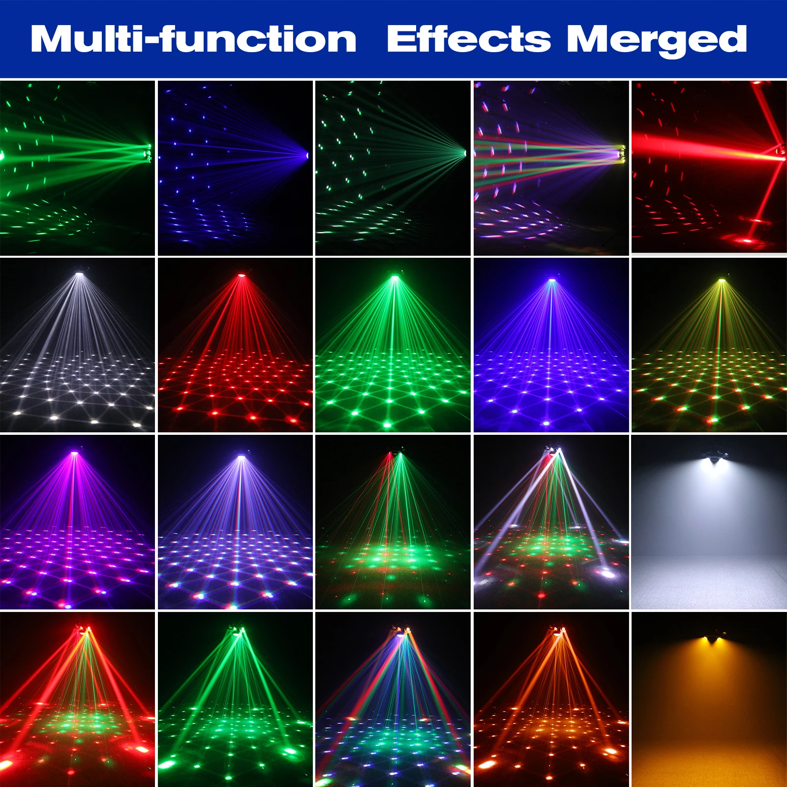 DayFlicker 180W Six-armed Stage light with RGBW 4-IN-1 Lighting Effect and Starry Effect Controlled DMX512 For DJ Party Concert