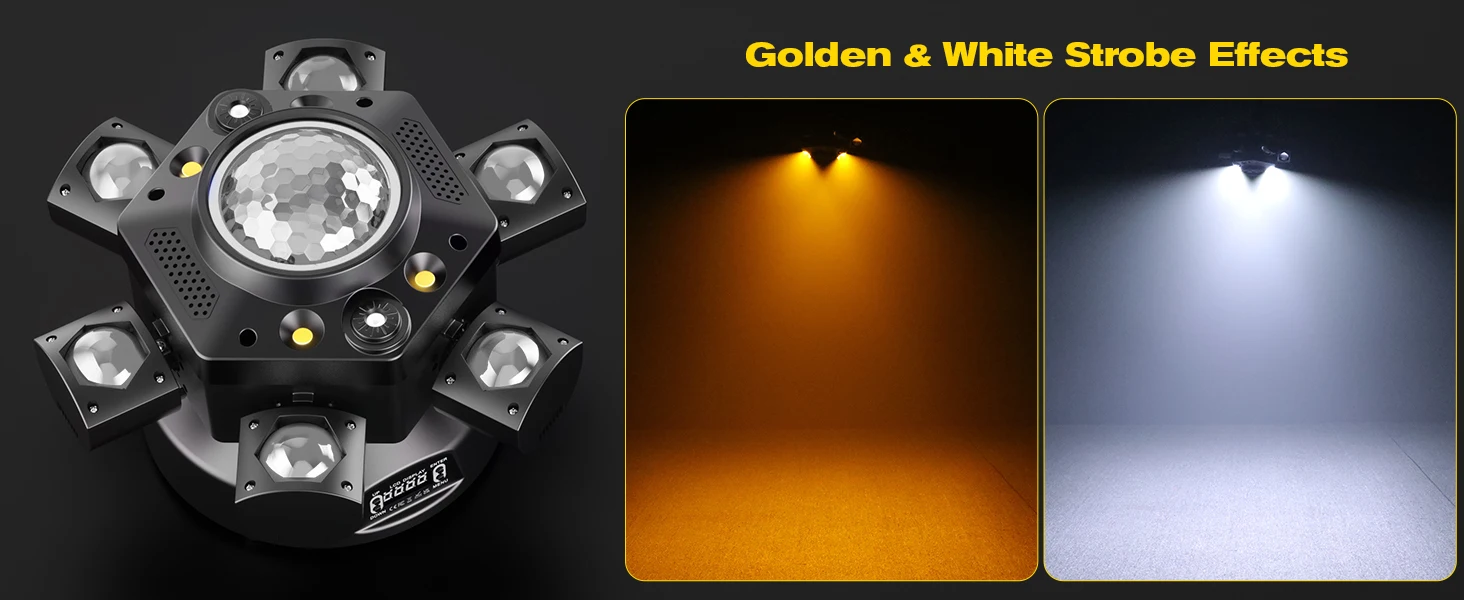 DayFlicker 180W Six-armed Stage light with RGBW 4-IN-1 Lighting Effect and Starry Effect Controlled DMX512 For DJ Party Concert