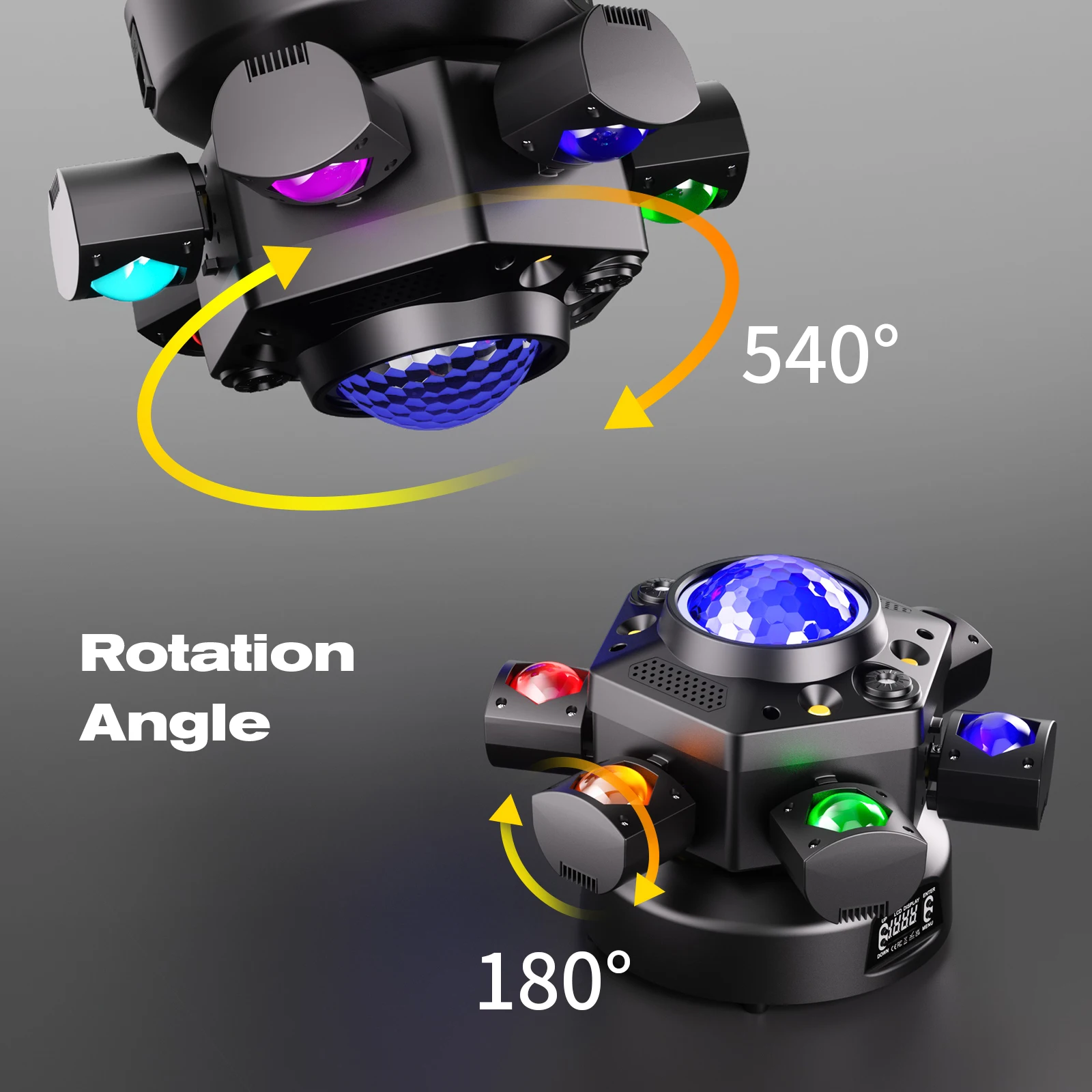 DayFlicker 180W Six-armed Stage light with RGBW 4-IN-1 Lighting Effect and Starry Effect Controlled DMX512 For DJ Party Concert
