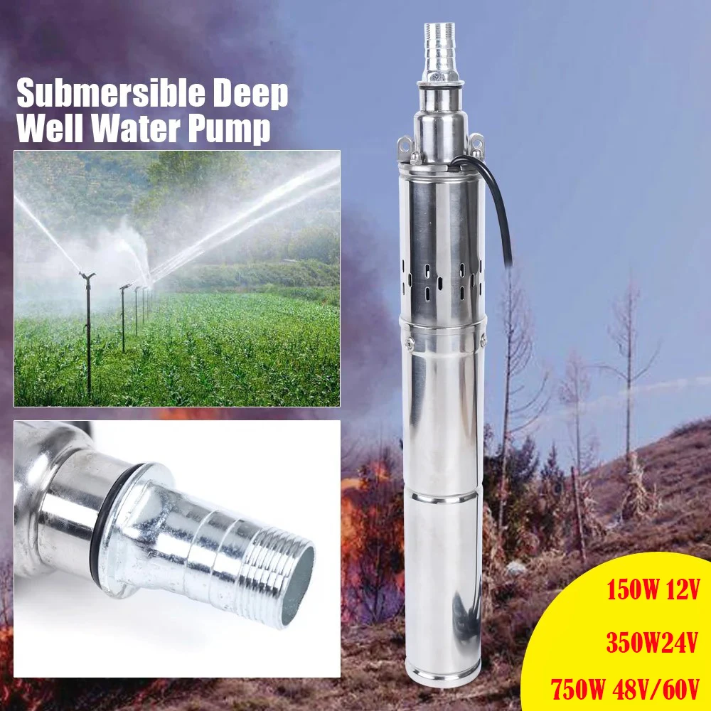 DC Brushless Solar Deep Well Screw Pump with Built-in Smart Controller, Energy-Saving Waterproof Submersible Water Pump for Farm, Villa, RV and Remote Off-Grid Water Supply Scenarios
