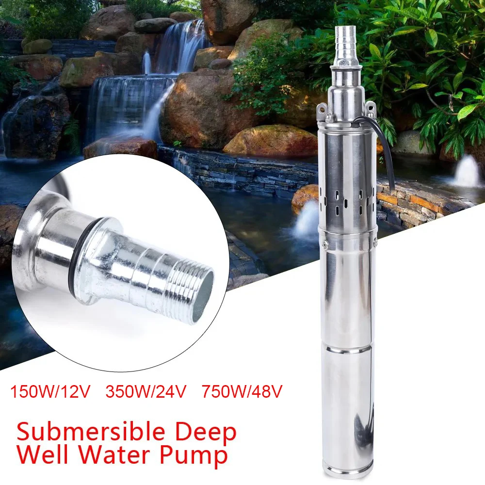 DC Brushless Solar Deep Well Screw Pump with Built-in Smart Controller, Energy-Saving Waterproof Submersible Water Pump for Farm, Villa, RV and Remote Off-Grid Water Supply Scenarios
