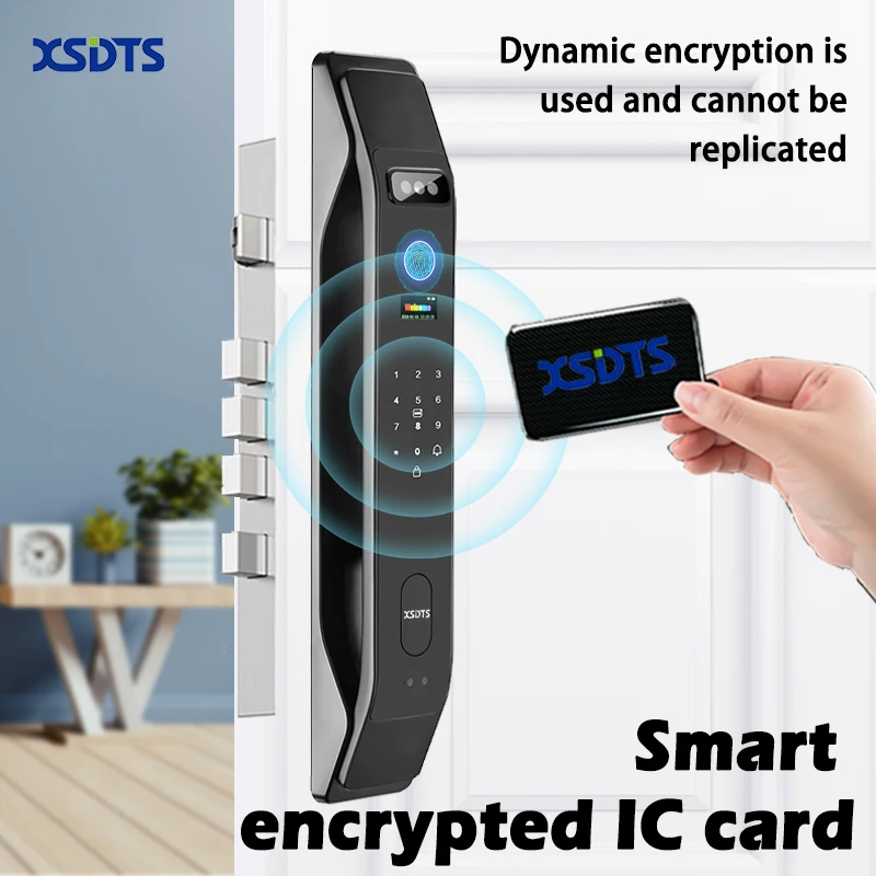 3D Face Smart Door Lock Tuya Active real-time Video intercom Fingerprint Password Biometric Electronic Key Unlock