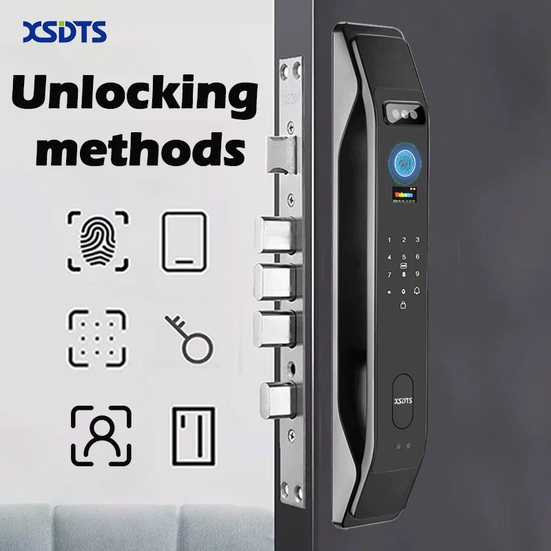 3D Face Smart Door Lock Tuya Active real-time Video intercom Fingerprint Password Biometric Electronic Key Unlock