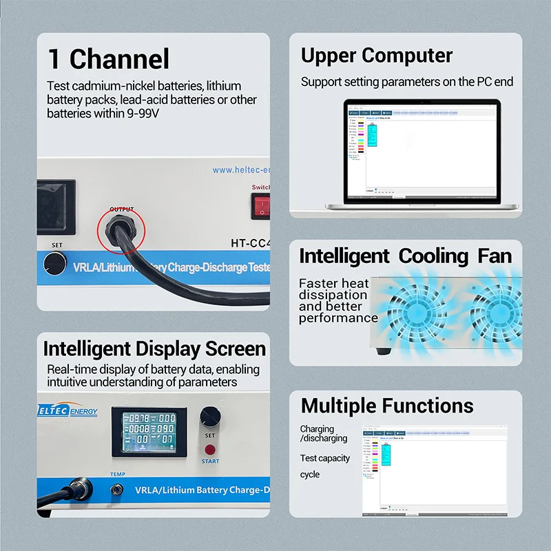 9-99V 20A 40A Single Channel VRLA/Lithium Battery Capacity Tester Charge Cycle Integrated Machine