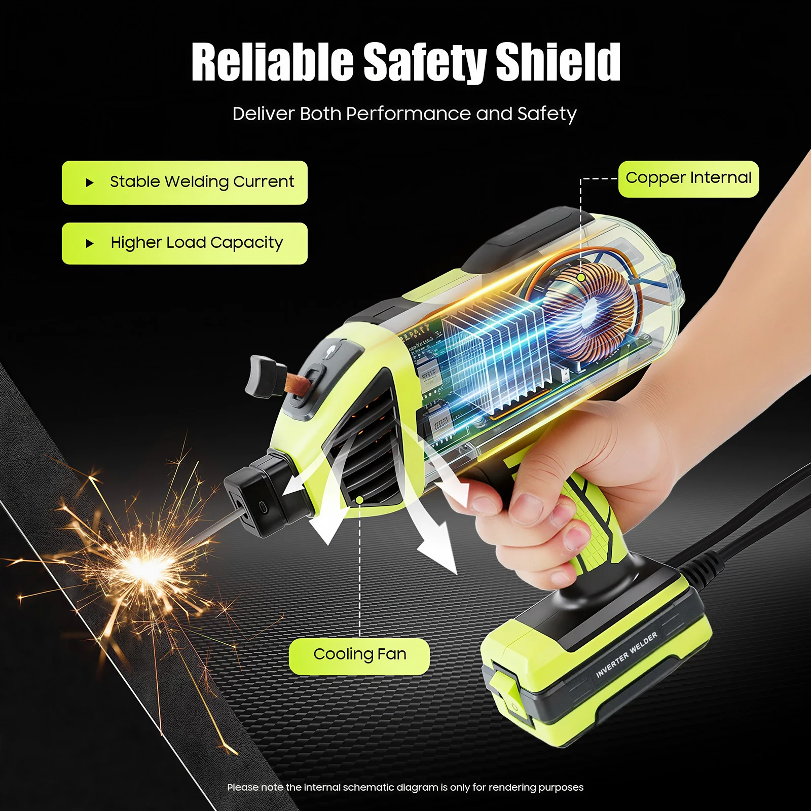 25*25cm Portable Welder, 120A Handheld Arc Welding Machine, 220V for Steel Iron Metal, Suitable for 2.5-3.2mm Electrodes