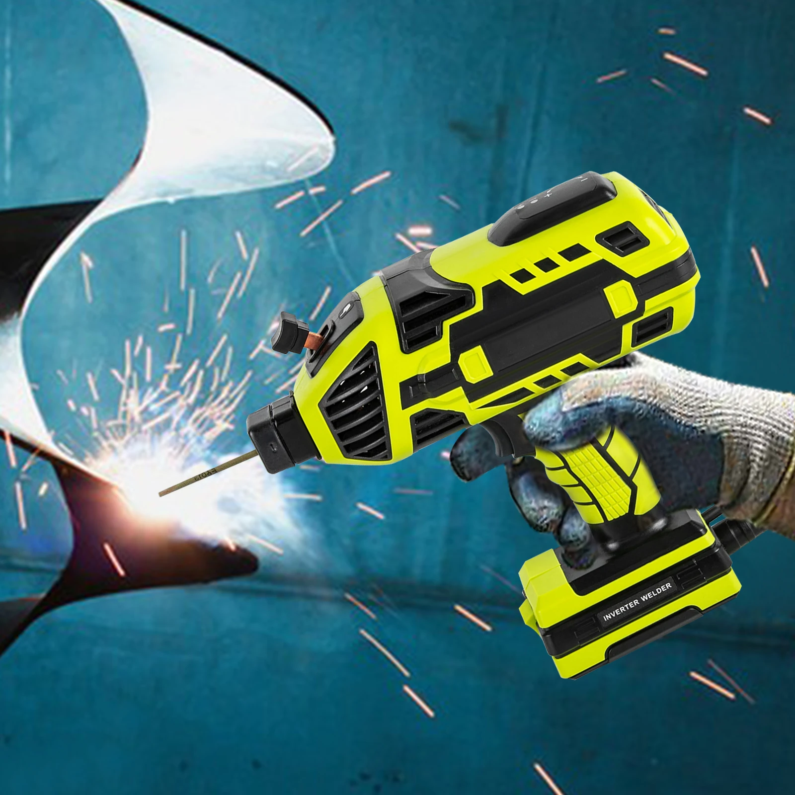 25*25cm Portable Welder, 120A Handheld Arc Welding Machine, 220V for Steel Iron Metal, Suitable for 2.5-3.2mm Electrodes