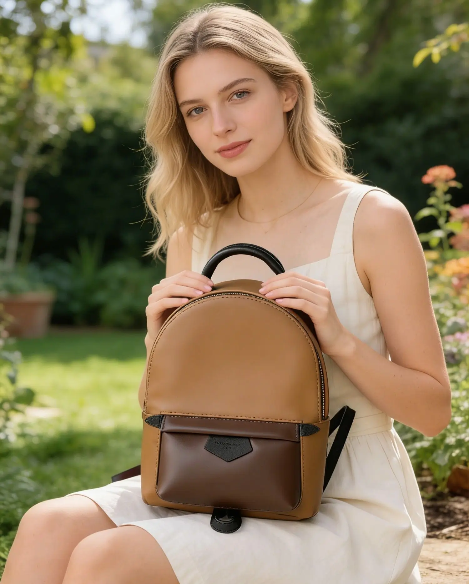 New Large Capacity Fashionable Printed Versatile Durable Casual Ladies Backpack Handbag Leather Vintage Style