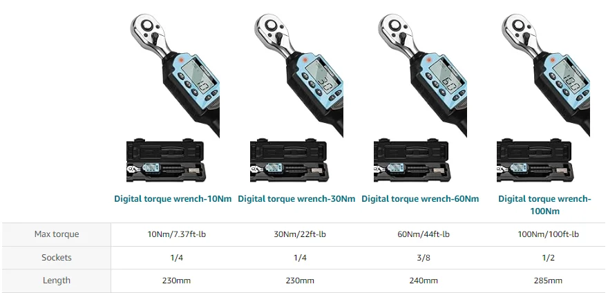 GOYOJO MINI Digital Torque Wrench 1/4‘’ 3/8‘’ 1/2‘’ Professional Bike Car Repair Adjustable Torque Wrench Hand Tools