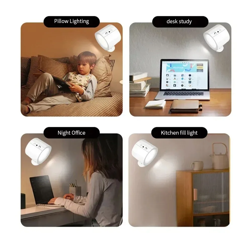 Modern LED Wall Lamp Rechargeable 360° Rotating Dimmable Magnetic Sconces Light