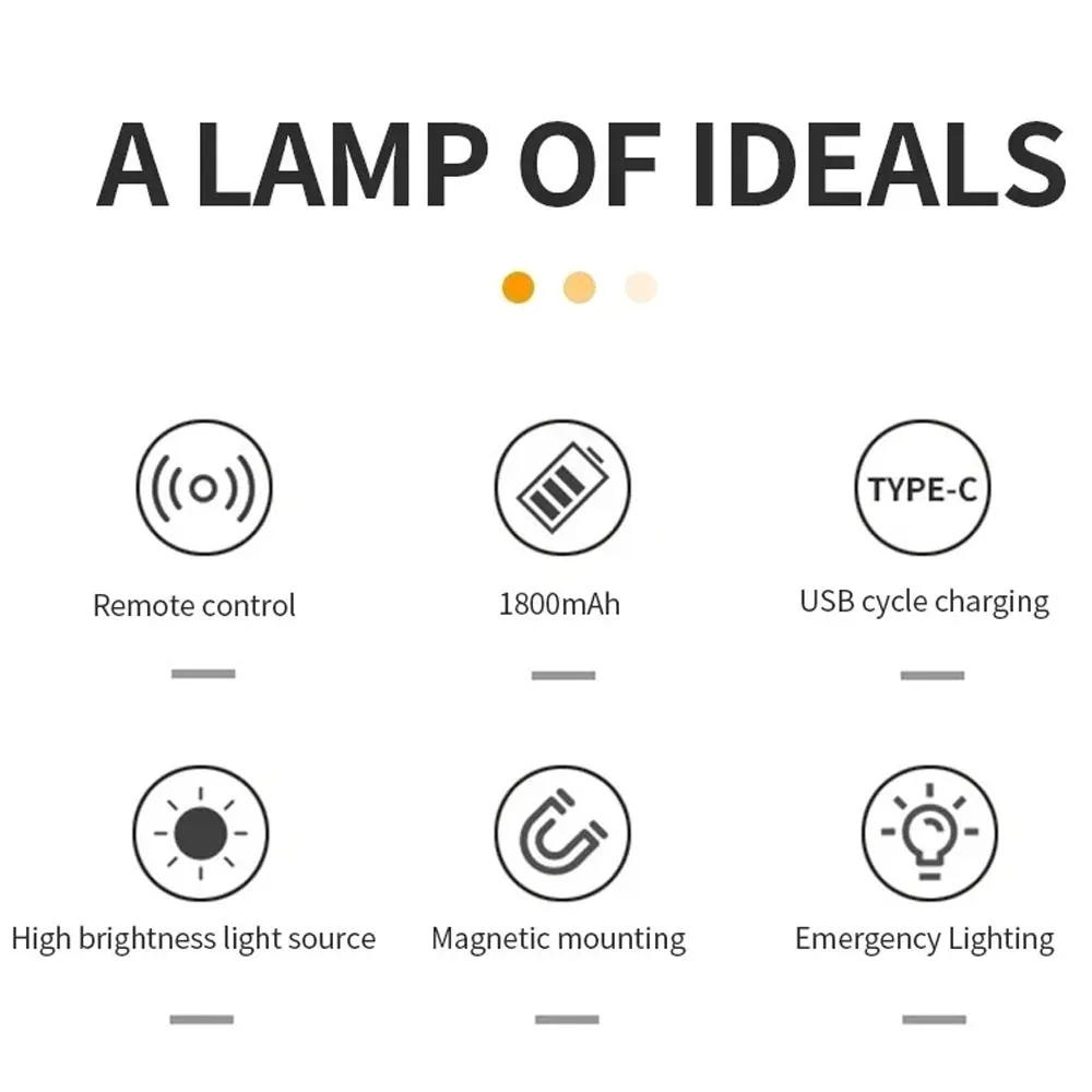Modern LED Wall Lamp Rechargeable 360° Rotating Dimmable Magnetic Sconces Light