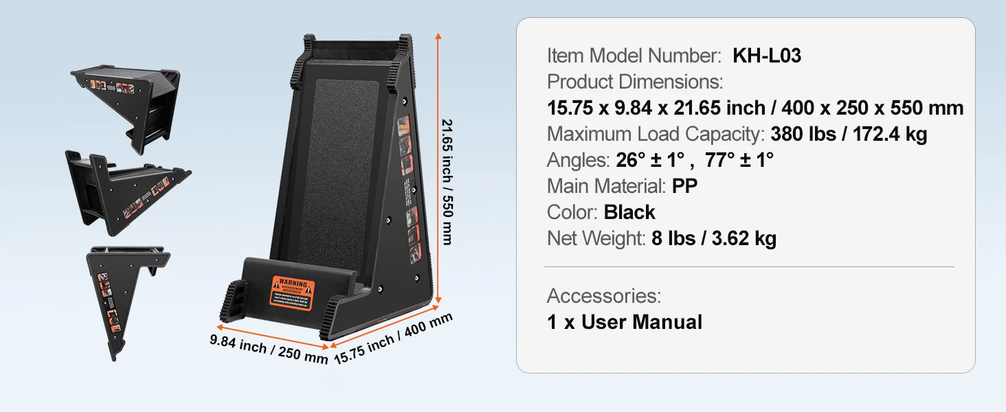 SucceBuy Ladder Levler 380 lbs Load PP Ladder Leveling Tool Pitch Hopper Stair Ladder Stabilizer with Storage for Uneven Ground