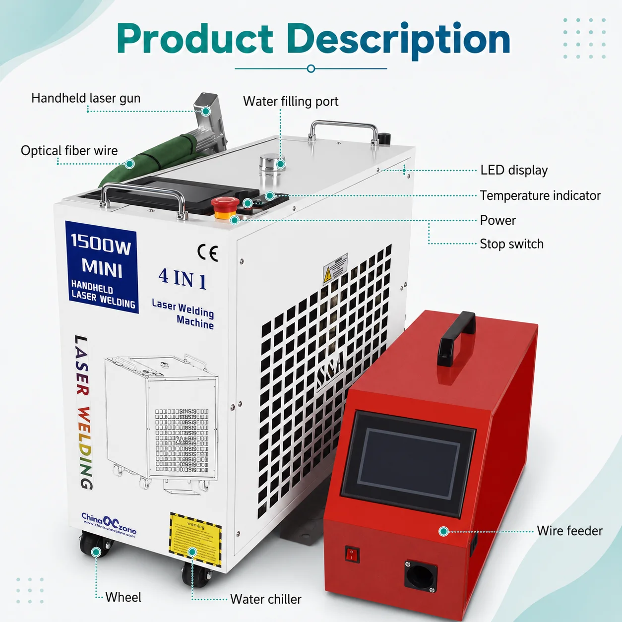 BWT 2000W 4 In 1 Laser Welding Machine 1500W Laser Welder with Welding Cleaning Cutting Weld Seam Cleaning for Metal SUP28T Welding Head With Auto Wire Feeder