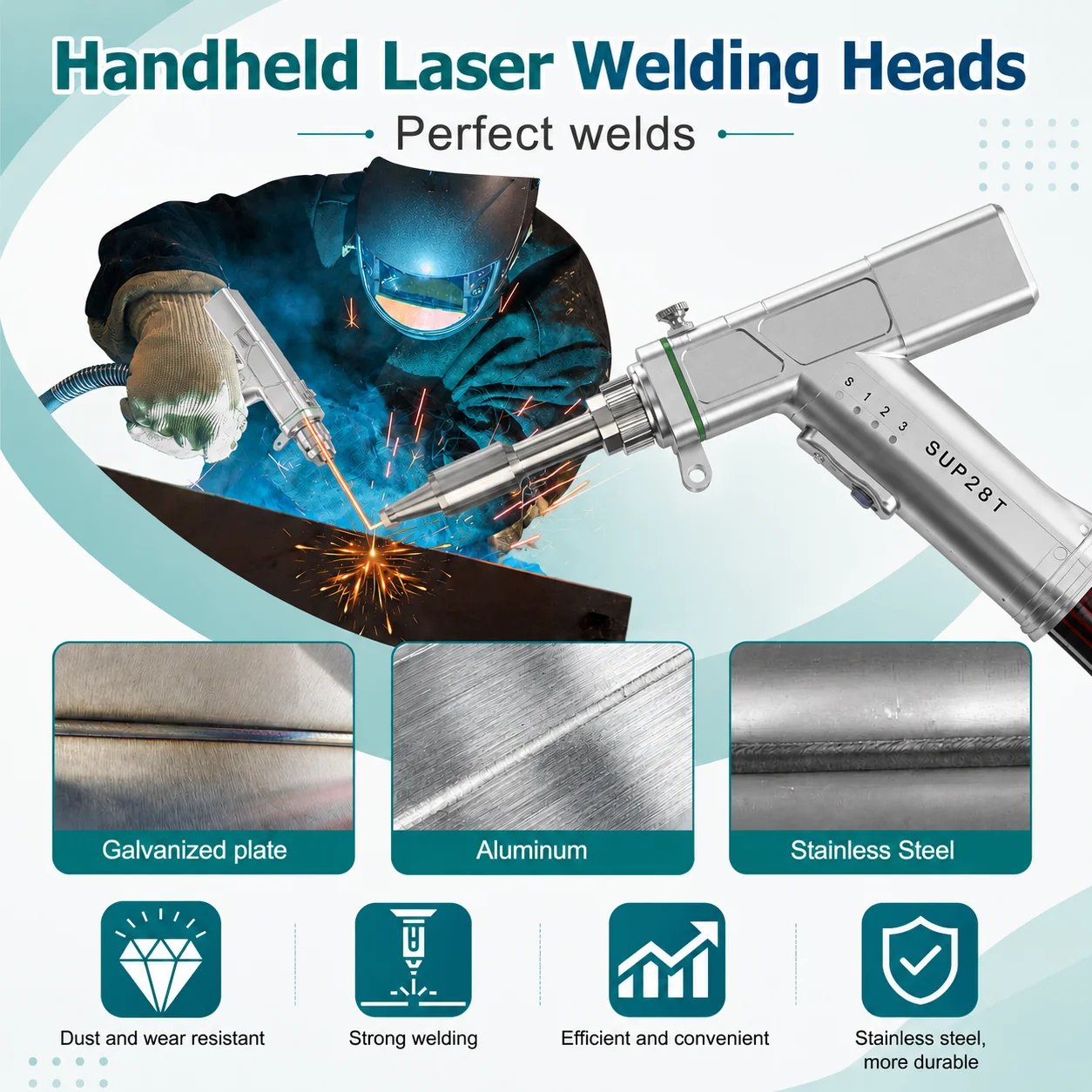 BWT 2000W 4 In 1 Laser Welding Machine 1500W Laser Welder with Welding Cleaning Cutting Weld Seam Cleaning for Metal SUP28T Welding Head With Auto Wire Feeder
