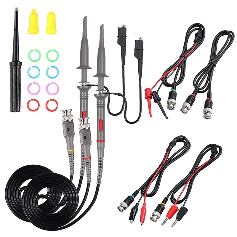 Universal Oscilloscope Probe With Accessories Kit 100Mhz Oscilloscope Clip Probes With BNC To Test Lead Kit