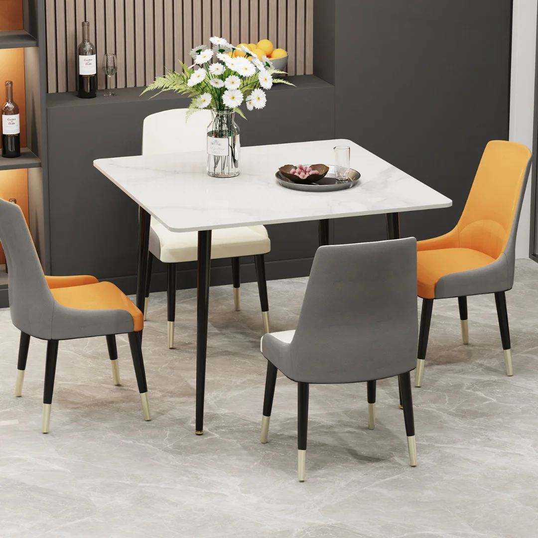 LUVODI 80CM Square Kitchen Dining Table,Modern Dining Room Table with Metal Legs for Living Room Coffee Shop Restaurant