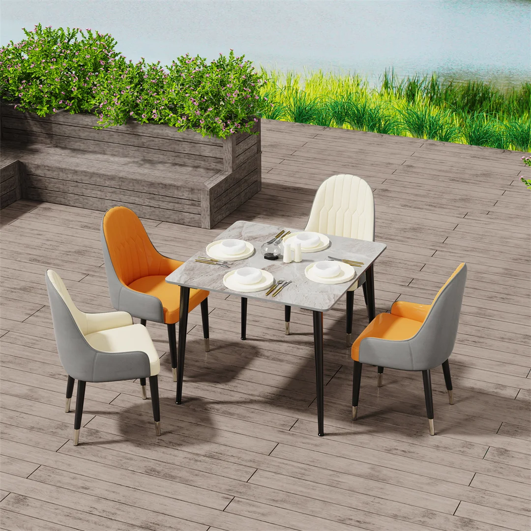 LUVODI 80CM Square Kitchen Dining Table,Modern Dining Room Table with Metal Legs for Living Room Coffee Shop Restaurant