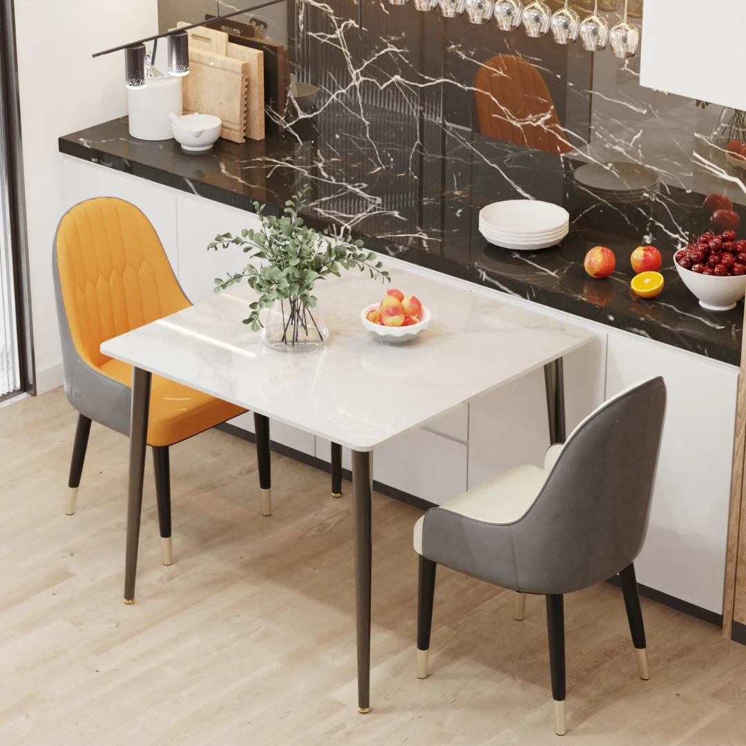 LUVODI 80CM Square Kitchen Dining Table,Modern Dining Room Table with Metal Legs for Living Room Coffee Shop Restaurant