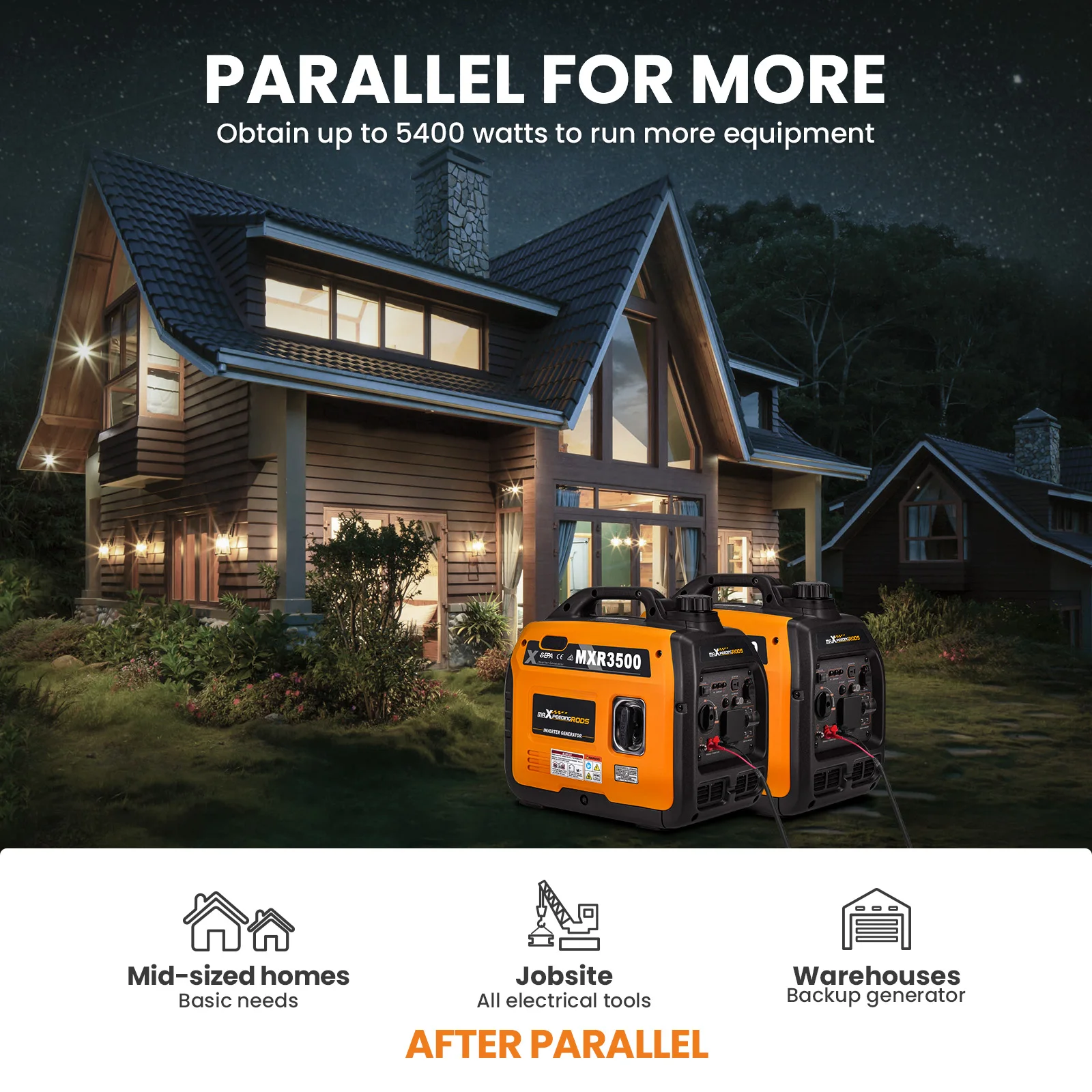 Portable Inverter Generator 3.5KW 3KW Quiet Lightweight Power Pure Sine